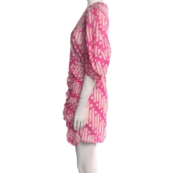 •RHODE pink / printed A-Line Dress- size small. In perfect condition.